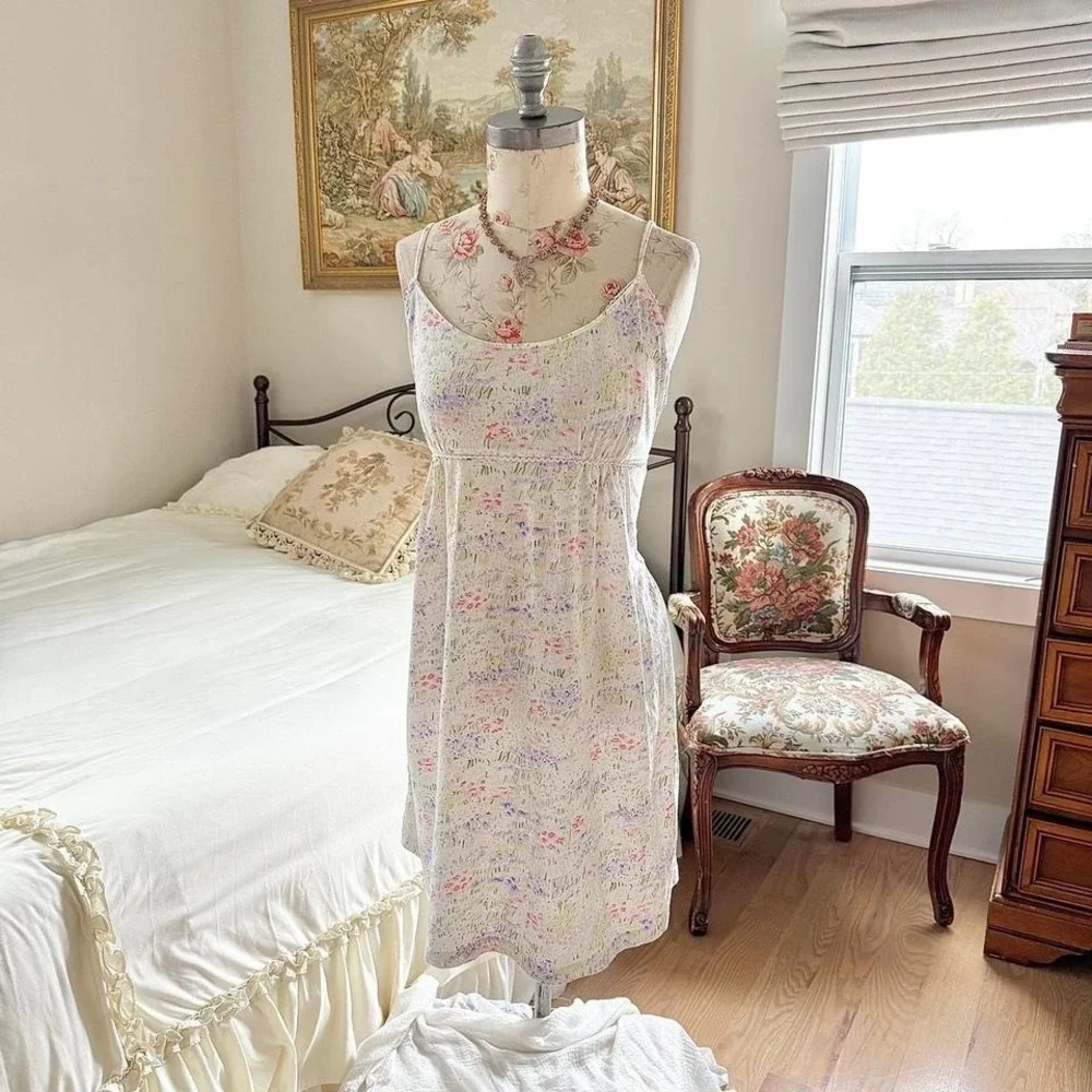 floral midi dress  90s simple pleasures floral midi dress size‎ large